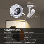 12W LED Dimmable Zoomable Ceiling Spotlight Indoor – Adjustable Surface Mount Accent Light for Home Corridor, Picture, Plants & Artwork | Warm White 3000K CRI 97, White 4 Packs
