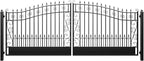 ZUMI Dual Swing Steel Gates - 16x6 ft. Weatherproof Greerwich Style for Home Security