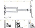 Tablet Wall Mount Holder with fold,Extend Adjustable Arm Swivel &Anti Theft Security Lock &Key, Multi Angle,Bracket for Most 7 to10.8 Inch,for iPad 10.9&11,Galaxy tab,& More(Silver)