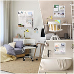 VUSIGN Peg Board Combination Kit, 22"x22" Pegboards and Accessories for Wall Organization with Two Installation Modes, Pegboard Wall Organizer for Office, Home, Desk,White Peg Board