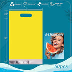 JinRuiKJ Poly Mailers with Handle 14.5x19 Inch 50 Pcs, Easy to Carry Packaging Bags for Small Business, Thank You Shipping Bags with Self Adhesive Strip, Tearproof and Waterproof - Yellow