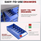 Nut and Bolt Storage Cabinet with ABS Drawer,Steel Small Parts Storage Organizer,46" H X 9" D X26 W Screw Organization for Garage Hardware,Nails,Fastener,Bolts,Nuts,and More (100 ABS Drawers)