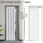 JIUZHEN 80 Inch Length Door Curtains for Doorway, Thermal Insulated Room Darkening Curtains with Tiebacks, Rod Pocket Curtain for Bedroom Living Room Door, 2 Panels, 42" x 80", Greyish White