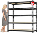 72" H Garage Shelving 3250 LBS Storage Shelves Heavy Duty，5 Tier Adjustable Metal Shelving Unit for Storage Rack Warehouse, Pantry, Closet, Kitchen (72 * 55 * 24)