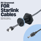 2Pcs RV Cable Passthrough for Starlink mini, RV Cable Grommet Compatible with Starlink, Ethernet, Coax, Water-Resistant and Anti-Drop RV Cable Routing (Black, 75mm/2pcs)
