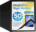 YixangDD 50 Pack Magnetic Sign Holder 8.5 x 11, Self-Adhesive Magnetic Wall Mount Sign Holder, Document Holder for Wall Window Office Poster Store