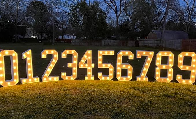 3ft durable wood marquee light up Letters/Numbers multiple use indoor/outdoor large light up letters and numbers for party decorations Perfect for birthdays weddings graduations any type of event. (Price is per marquee, once order is placed please mess...