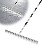 CAROD 33.4" Heavy Duty Floor Squeegee for Concrete, Industrial Silicone Blade Squeegee for Floor with 63" Stainless Handle, Anti-Splash Curved Baffle Design for Warehouse, Factory, Outdoor Use