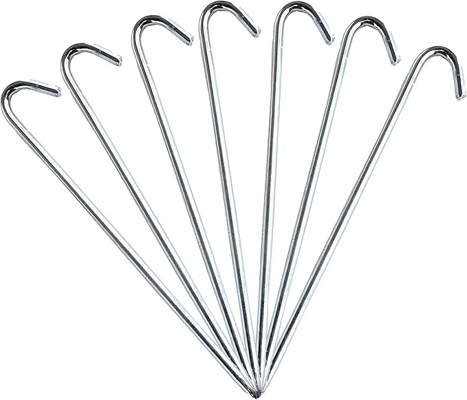 Steel Tent Stakes Heavy Duty Ground Stake, Metal Stakes to Anchor Commercial Inflatables, Outdoor Camping Canopy, Fence, Garden Tent Accessories, 5/6" Diameter x 10" Length, 50 Pack