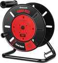 DEWENWILS Extension Cord Storage Reel with 4-Grounded Outlets, Heavy Duty Open Cord Reel for 12/3,14/3,16/3 Gauge Power Cord, Hand Wind Retractable, 15A Circuit Breaker, Rocker Power Switch