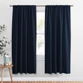 PONY DANCE Blackout Window Curtains - Rod Pocket Window Treatments Curtain Panels/Draperies Room Darkening Noise Reducing Home Fashion, Wide 42 x Long 72, Purplish Blue, One Pair