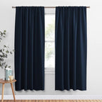 PONY DANCE Blackout Window Curtains - Rod Pocket Window Treatments Curtain Panels/Draperies Room Darkening Noise Reducing Home Fashion, Wide 42 x Long 72, Purplish Blue, One Pair