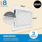 Simply 14x24x1 Air Filter, MERV 8, 6 Pack, For Home AC Furnace & HVAC (Actual Size: 13.75"x23.75"x0.75") DUST, Pet, & Allergy Control