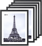 VCK 22x28 Poster Frame Set of 5 - Black, Exclusive Wood Grain Picture Frame - Wall Hanging