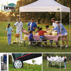 Eurmax USA 8'x8' Pop Up Canopy Tent Commercial Instant Canopies with Heavy Duty Roller Bag,Bonus 4 Sand Weights Bags (Black)