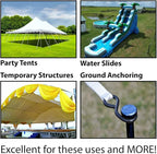 Single Head Tent Stakes - Heavy Duty Steel Tent Stakes, Versatile Ground Spikes to Anchor Commercial Inflatables, Party Tents, and Outdoor Camping Shelters, 1 x 40 Inch, 50-Pack