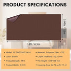Marine Carpet, 6 FT x 14 FT Brown Indoor/Outdoor Area Rug, 0.2" Thick, Water-Resistant, Non-Slip, Machine Made, Solid, Marine Animals Theme
