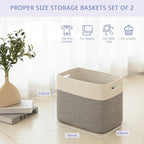OIAHOMY Storage baskets for Shelf, Toy Storage Basket, Collapsible Storage Bins, Blanket Basket Living Room, Closet Storage for Bedroom, 15 x 9.8 x 11.8 Inches-Pack of 2-Grey, FSB-H-P-01