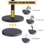 kaiyomi 6Pcs Stanchions with Black Velvet Ropes Set, 5 Feet Velvet Ropes and Posts Poles for Red Carpet Party Decoration and 360° Photo Booth (Golden & Black)