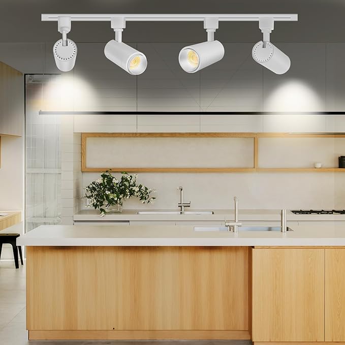 【2025 Upgraded】Zoomable 12W LED Track Light Head Dimmable H Track Lighting Remote Control Bright Ceiling Spotlight Fixtures for Kitchen Dining Room 2700K-6500K 15°~60° CRI90 1200lm White 6 Pack