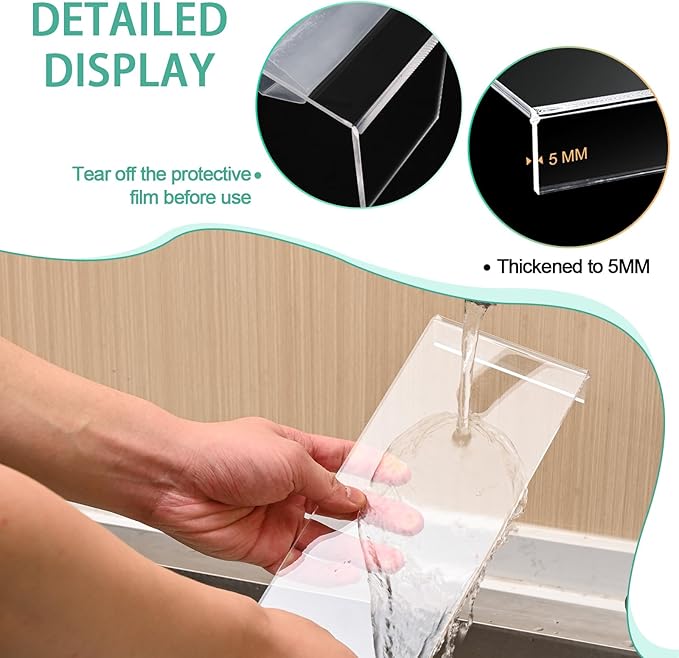 6 Pcs Large Acrylic Display Risers, 12" Large Risers Display Stands, 2 Sets Thickened to 0.19" Clear Rectangular Display Shelf for Figures, Jewelry, Perfume, Showcase, Collectibles, Dessert
