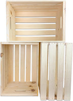 Wilson Large Wooden Pine Crate for Storage and Decoration at Home, Office, Kitchen, Bedroom, and Retail (12.5"x9.625"x17.875") (Set of 3)