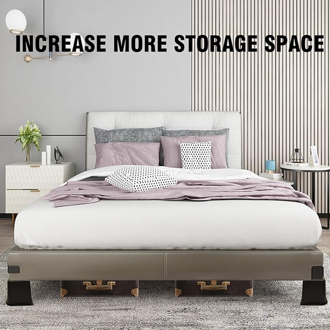 Bed Risers 6 inch Heavy Duty, Oversized Furniture Riser with Non-Slip Base for Sofa Couch Chair Desk Table Leg Dorm Bed Frame Lifts Risers Blocks Supports Up to 6,500 Lbs (Black 4 Pack)