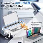 Anti-Theft Medical Laptop Cart with Scanner Holder | Mobile Workstation with Gas Lift | Height Adjustable 31.5" - 47.2" | Secure Storage & Multiple Drawers