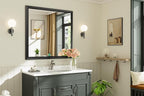 40x38 Inch Black Bathroom Mirror for Wall, Thick Metal Framed Rectangle Mirrors for Over Sink, Bedroom, Living Room, Entryway, Anti-Rust, HD Tempered Glass