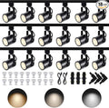 Dimmable LED GU10 Track Lighting Kit with Replaceable GU10 Bulbs, 18-Pack All-in-One Plug in 3CCT Ceiling Spotlights with 19.68FT Track Rails, Accent Lighting for Home, Store, Moblie Cart and Office
