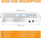 EUSTUMA LED Light Base Rectangle Display Stand In A Variety of Colors,Lighted Up Stand Color Changing Small LED for 3D Glass Crystal Art,Holiday Party Decoration. (Silver, Large)