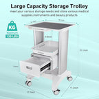 Professional Mobile Medical Trolley with Wheels and Drawers for Home Bedroom Salon Lab Hospital Dental Office Clinic