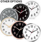 AKCISOT 14 Inch Wall Clock Silent Non-Ticking Modern Wall Clocks Battery Operated - Analog Classic Clock for Office, Home, Bathroom, Kitchen, Bedroom, School, Living Room(Black)