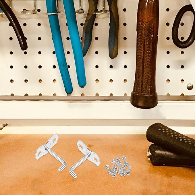 Garneck 10pcs Heavy Duty Metal Pegboard Hooks Set Rod for Garage Workshop Tool Storage and Craft Organization Bend-Resistant Hooks for Pegboards and Wall Panels