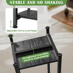 Tall Plant Stand Indoor,31 Inch Plant Stands,2 Tier Metal Plant Stand with Heavy Duty Wood,Black