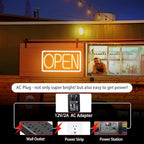 Open Signs for Business Ultra Bright LED Neon Open Signs for Business Storefront Window Glass Door Shop Store Florists Bar Salon Pubs with ON/OFF Switch (White/Yellow, 32 Inch)