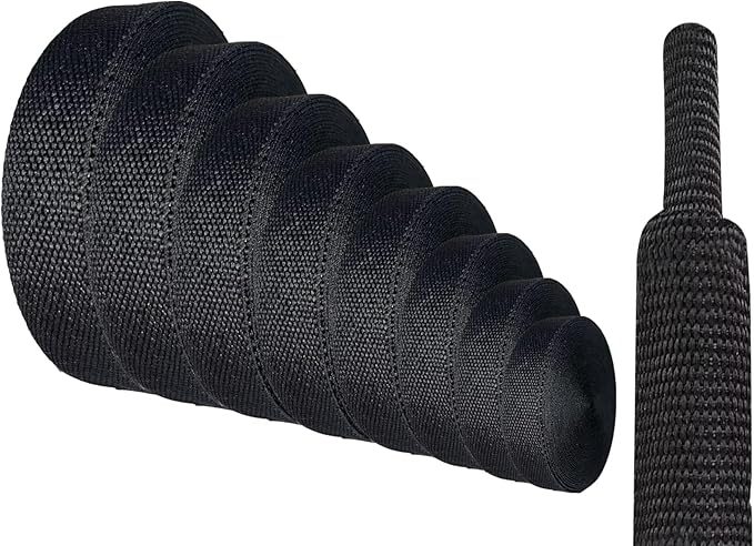 Heat Shrink Braided Sleeving 2:1 Shrinkable Fabric Cable Sheathing Wire Tubing Management Abrasion Protectors Flexibility 3/4" ID-9FT