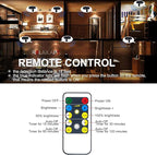 LED Spotlight, Battery Powered Picture Lights, Uplighting Indoor, Puck Lights with Remote, Plant Spot Light for Wall Art Display Dartboard Painting Artwork Accent Closet-4Pack