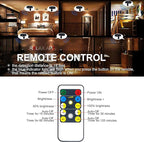 LED Spotlights, Battery Powered Picture Lights, Uplighting Indoor, Puck Light with Remote, Plant & Wall Art Display Dartboard Closet Spotlights, Black