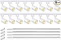VANoopee 16-Light LED Track Lighting Kit with 13FT H Type Track Rails, Dimmable Track Light Heads Bright Ceiling Spotlight Fixture for Kitchen Accent Art, 3000K Warm White, No Flicker 10W 800lm White