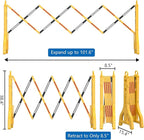 RELIANCER Expandable 8.46ft Safety Barricade,Retractable Security Barrier Water Filled Weighted Base,Adjustable Traffic Barricades,Outdoor Crowd Control Barriers,Driveway Isolation Gate,Garden Fence