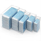 Novabright Clear Acrylic Sterilization Pouches Dispenser Rack Multi-Sized 5 Stations Wall Mount Holder for Face Mask Gloves Tissue Plastic Bag Hair Net Shoe Covers for Kitchen Medical Restaurant