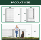 FXW Garden Fence Outdoor for The Yard – 45in(H) x 18.2ft(L) Heavy Duty Metal Animal Barrier for Dog and Rabbit, Decorative Dog Fence, 8 Panels, Silver