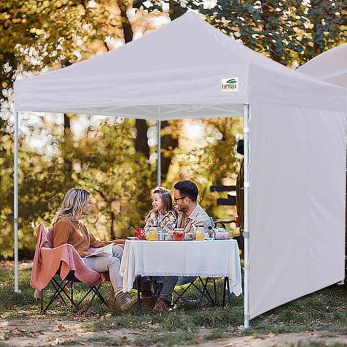 Eurmax USA Instant Canopy SunWall 10FT Pop Up Canopy Wall Sidewall with Horizontal Strap ONLY,1 Pack Sidewall(White)