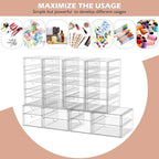 Makeup Organizer Storage With 30 Drawers, 6 Pcs Desktop Office Supplies, Desk Organizers, Clear Accessories, Dustproof Drawer and for Make Up, Jewelry, Pen, Stationary