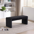 Velvet Entryway Bench End of Bed Bench Upholstered Modern Window Bench Comfy Ottoman for Dining Room/Bedroom/Living Room/Hallway/Indoor (Black)