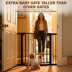 Mumeasy 36" High Extra Tall Dog Gate, 29.6"-40.5" Wide Pressure Mounted Tall Baby Gate for Dog, Auto Close Pet Gate with Door for Stairs,Doorways,House,Black