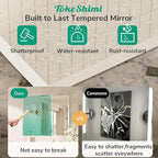 TokeShimi 30x36 Beveled Bathroom Mirror Frameless, Rectangle Bathroom Vanity Mirror with 1" Beveled Edge, Shatterproof Modern Mirrored Wall Decor for Living Room, Entryway, Bedroom