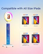 HARZHI Portable Photo Booth Compatible with Ipad, Large Lightbox Ipad Photo Booth for Christmas Wedding Party Provide ChackTok Software APP VIP, Free Custome Logo, Flight Case White