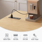 HOOBRO Kitchen Island with Power Outlet & Drop Leaf, Rolling Kitchen Island with Trash Can Storage, Island Table with Storage Cabinet, Towel Rack, for Dining Room, White and Natural WN50UZD01